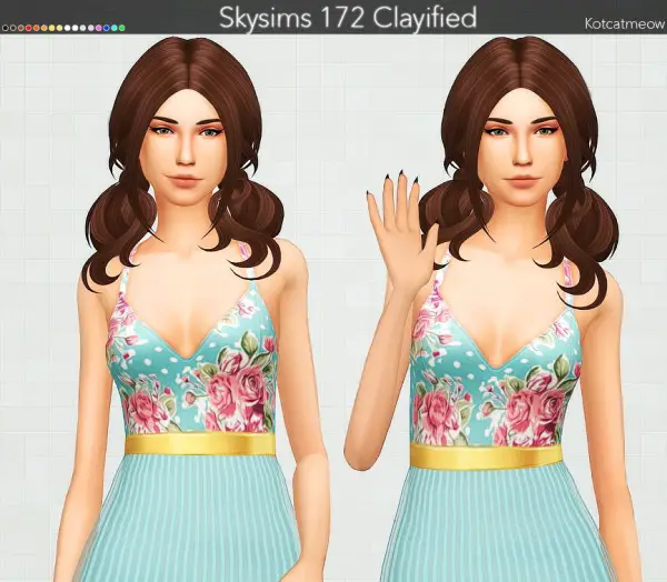 Kot Cat: Skysims 172 Hair Clayified for Sims 4
