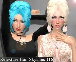 Sims 4 Hairs ~ Frost Sims 4: HallowSims Myra hair retextured