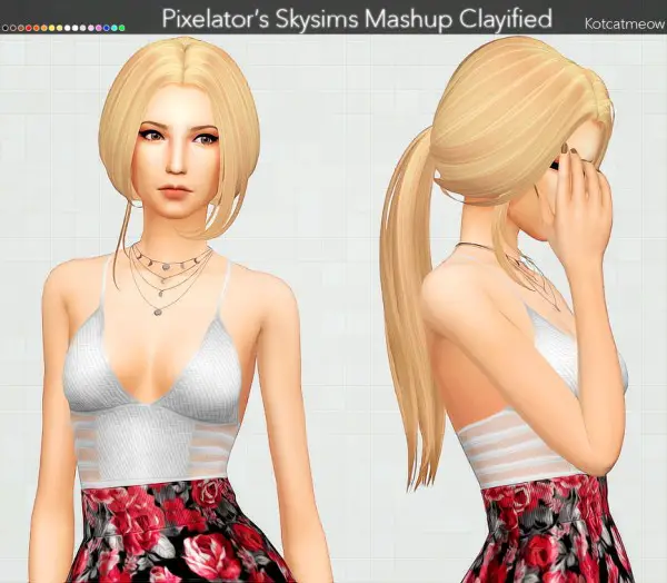 Kot Cat: Skysims Mashup Hair Clayified for Sims 4