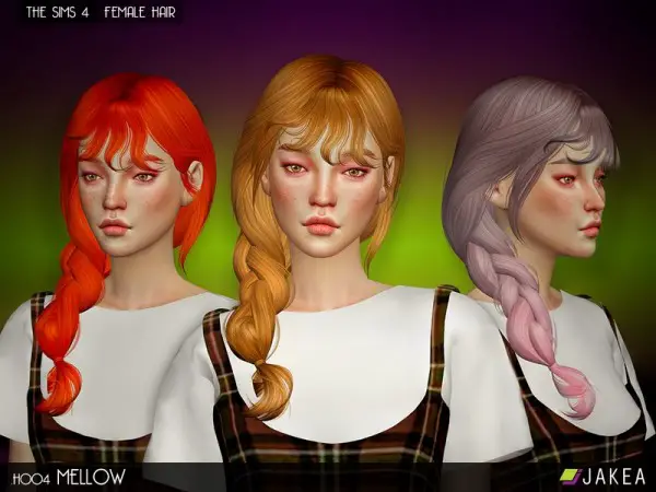 The Sims Resource: H004   Mellow hair by Jakea Sims for Sims 4