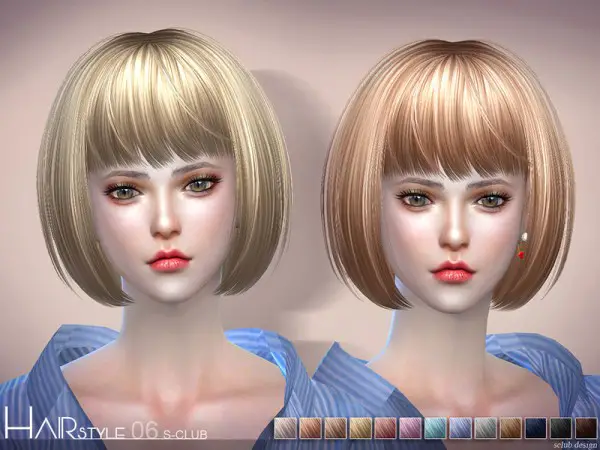 The Sims Resource: Hair N6 by S Club for Sims 4