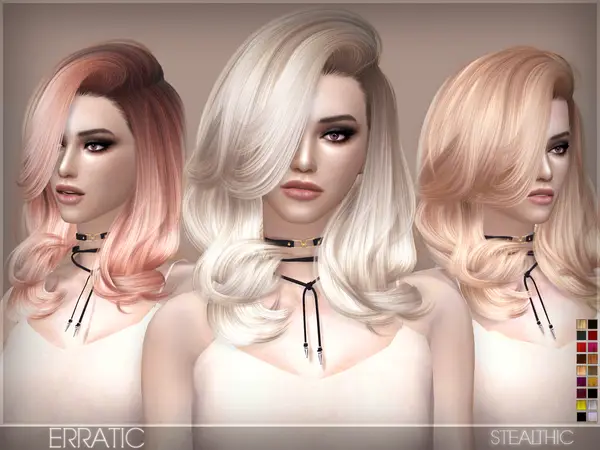 Stealthic: Erratic hair for her for Sims 4