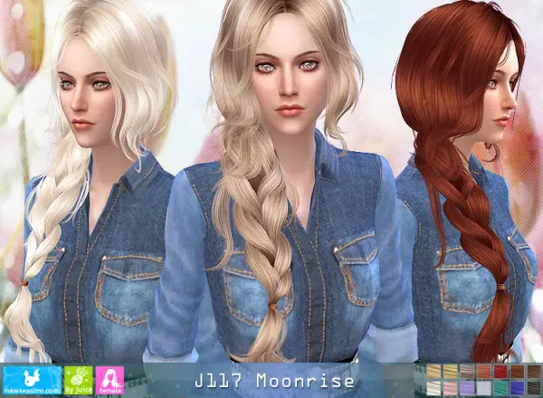 NewSea: J117 Moonrise hair for Sims 4