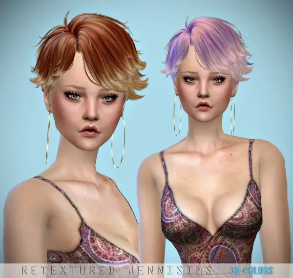 Jenni Sims: Newsea`s Baptiste hair retextured for Sims 4