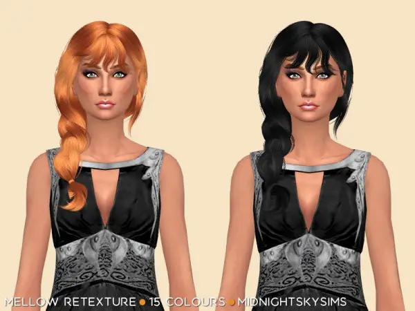 Simsworkshop: Mellow Natural hair retextured by midnightskysims for Sims 4