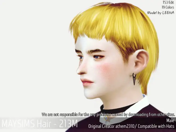 MAY Sims: May 213M hair retextured for Sims 4