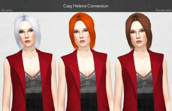 Kot Cat: Cazy`s Helena Hair Conversion for Sims 4