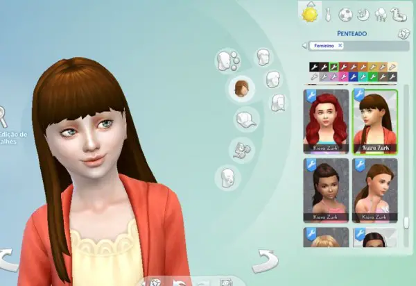 Mystufforigin: Straight hair for girls for Sims 4