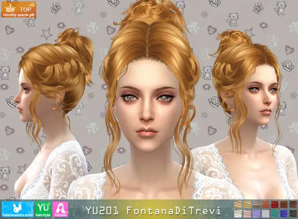 NewSea: YU201 Fontana Di Trevi hair for Sims 4