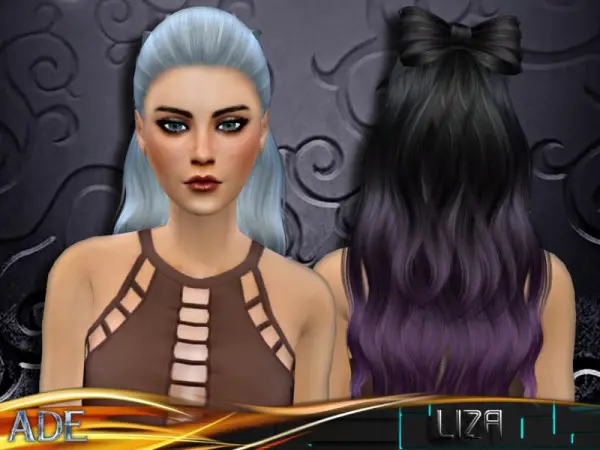 The Sims Resource: Liza hair by Ade Darma for Sims 4