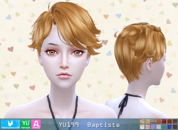 NewSea: YU199 Baptiste hair for her for Sims 4