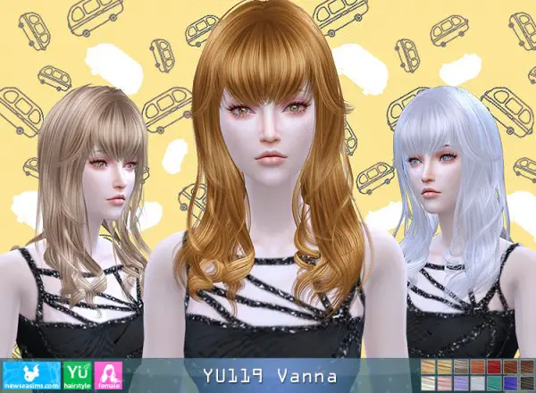 NewSea: YU119 Vanna hair for Sims 4