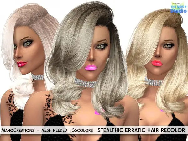 The Sims Resource: Stealthic`s Erratic hair recolored by MahoCreations for Sims 4