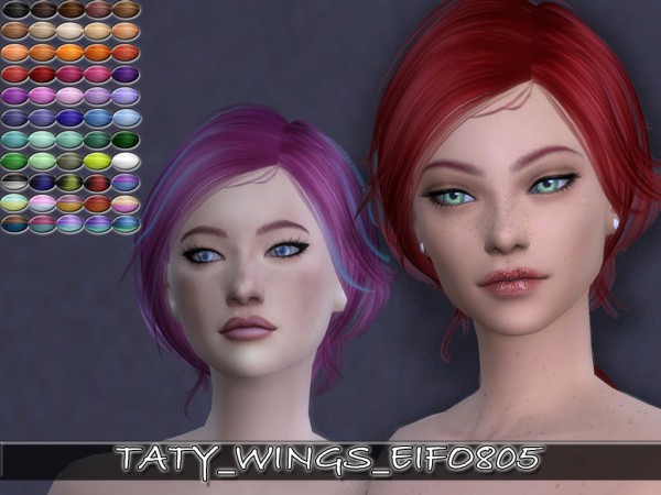 Simsworkshop: Wings EIFO805 hair retxtured by Taty for Sims 4