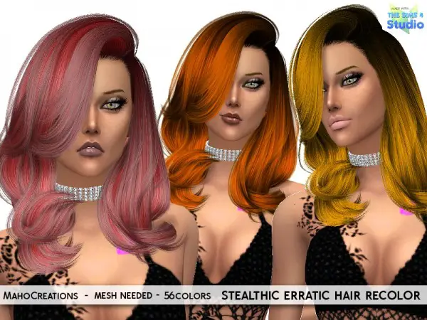 The Sims Resource: Stealthic`s Erratic hair recolored by MahoCreations for Sims 4