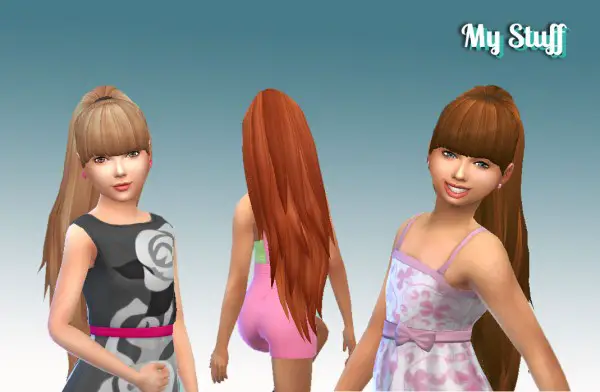 Mystufforigin: Ariana Ponytail for Girls for Sims 4