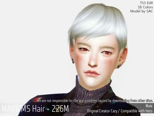 MAY Sims: May 226M hair retextured for Sims 4