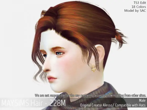 MAY Sims: May 228M hair retextured for Sims 4