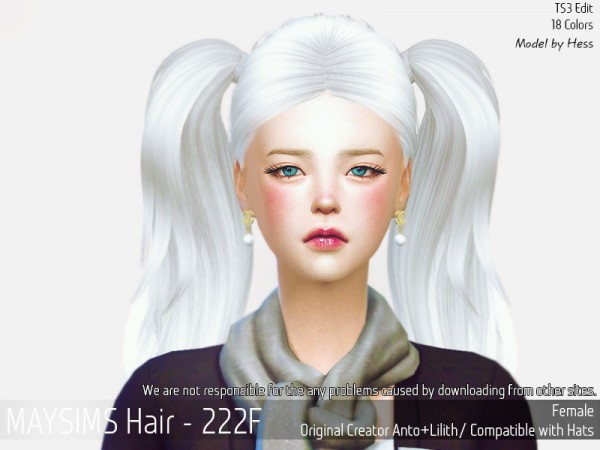 MAY Sims: May 222F hair retextured for Sims 4
