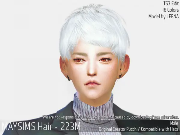 MAY Sims: May 223M hair retextured for Sims 4