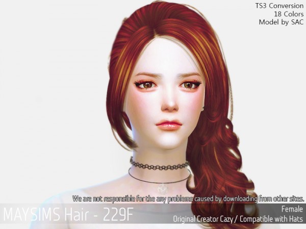 MAY Sims: May 227F hair retextured for Sims 4