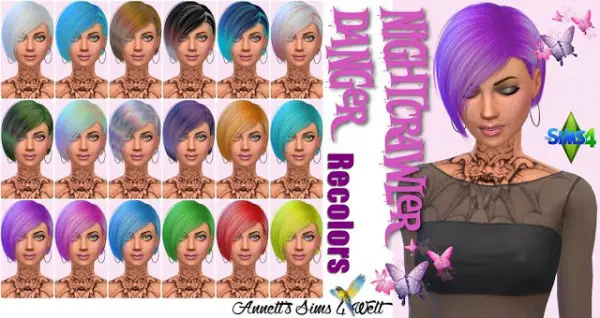 Annett`s Sims 4 Welt: Nightcrawler`s Danger hair recolor for Sims 4