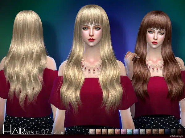 The Sims Resource: Hair N7 by S Club for Sims 4