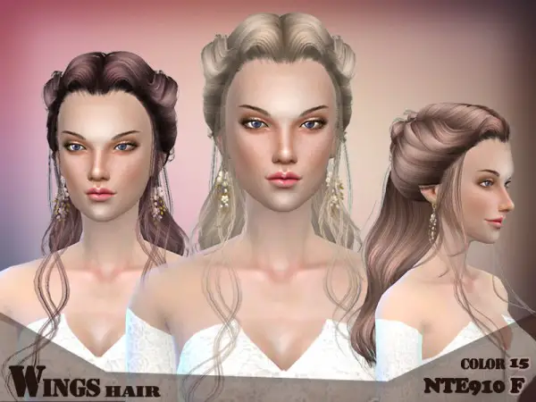 The Sims Resource: Hair NTE910F by Wingsims  for Sims 4