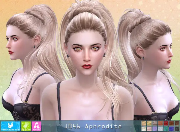 NewSea: J046 Aphrodite hair for Sims 4