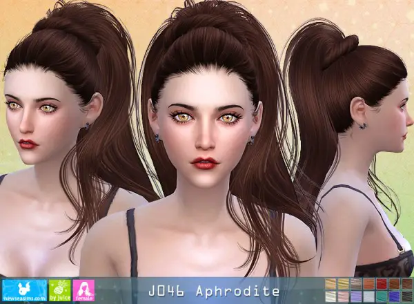 NewSea: J046 Aphrodite hair for Sims 4