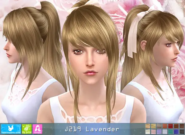 NewSea: J219 Lavender hair for Sims 4