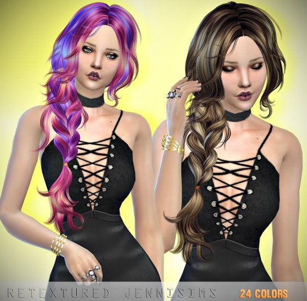 Jenni Sims: Newsea`s Moonrise hair retextured for Sims 4