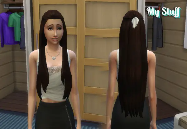 Mystufforigin: Pure Hair Version 2 + Bow for Sims 4