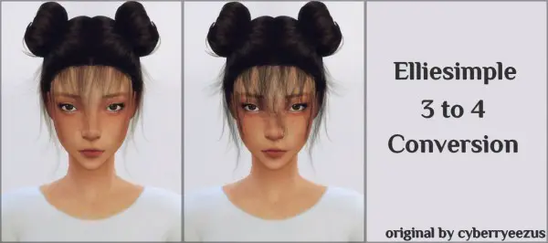 Ellie Simple: Baby hair converted by cyberryeezus for Sims 4
