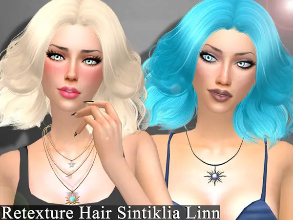 The Sims Resource: Sintiklia`s Linn hair retextured by Genius666 for Sims 4