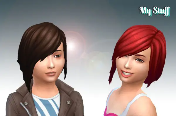 Mystufforigin: Shy Hairstyle for Kids for Sims 4