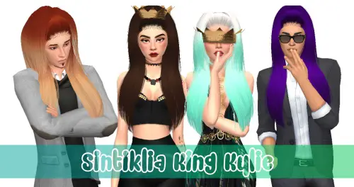 Stardust: Sintiklia`s King Kylie Hair Retextured for Sims 4