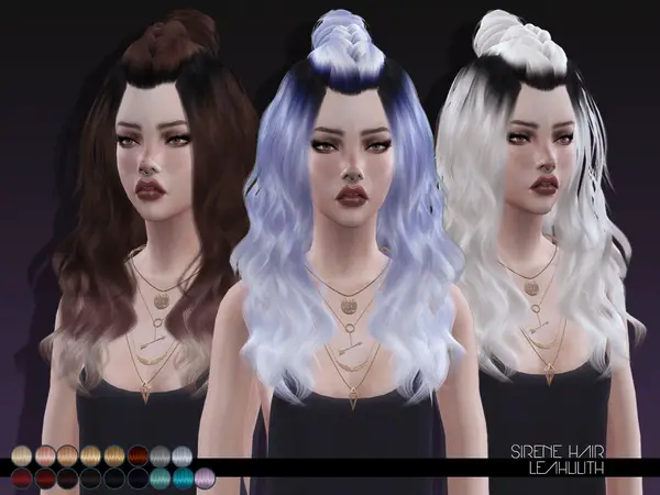 The Sims Resource: Siren Hair by LeahLillith for Sims 4