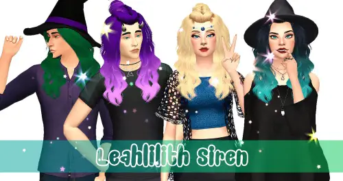 Stardust: LeahLillith`s Siren Hair retextured for Sims 4