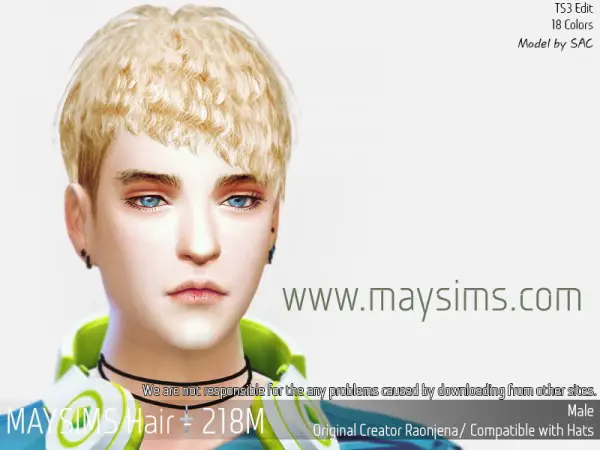 MAY Sims: May 218M hair retextured for Sims 4