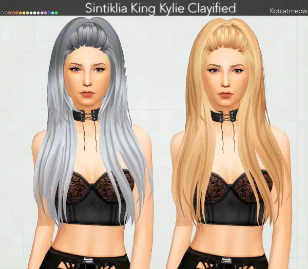 Kot Cat: Sintiklia King Kylie Hair Clayified for Sims 4