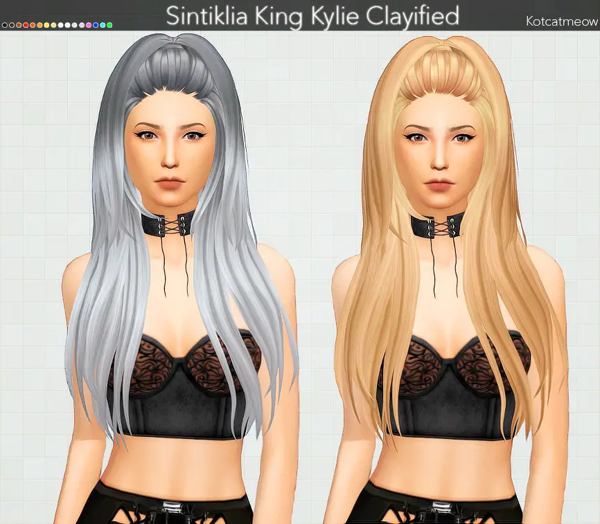 Sims 4 Kot Cat's Sintiklia King Kylie Hair Clayified - Long hairsty...