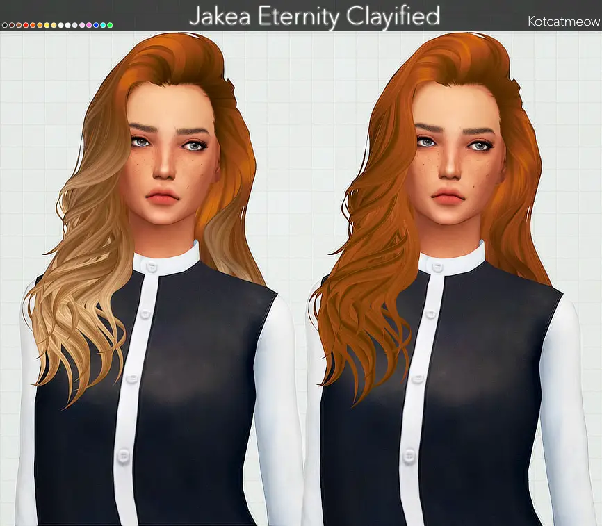 Sims 4 Hairs ~ Kot Cat: Jakea Eternity Hair Clayified