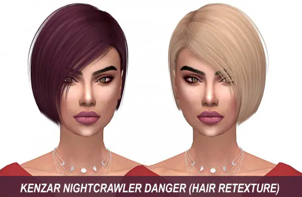 Kenzar Sims: Nightcrawler`s Danger Hair Retextured for Sims 4