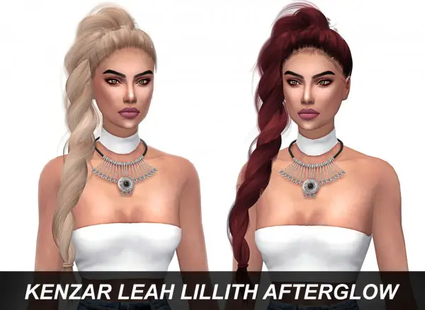Kenzar Sims: LeahLillith Afterglow Hair Retextured for Sims 4