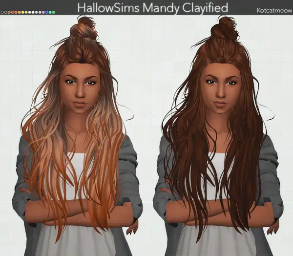 Kot Cat: Mandy and KenDoll Hairs Clayified for Sims 4