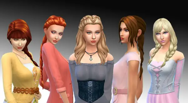 Mystufforigin: Female Braids Hairs Pack for Sims 4