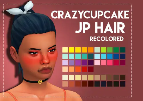 Weepingsimmer: Crazycupcakefr’s JP Hair Recolored for Sims 4