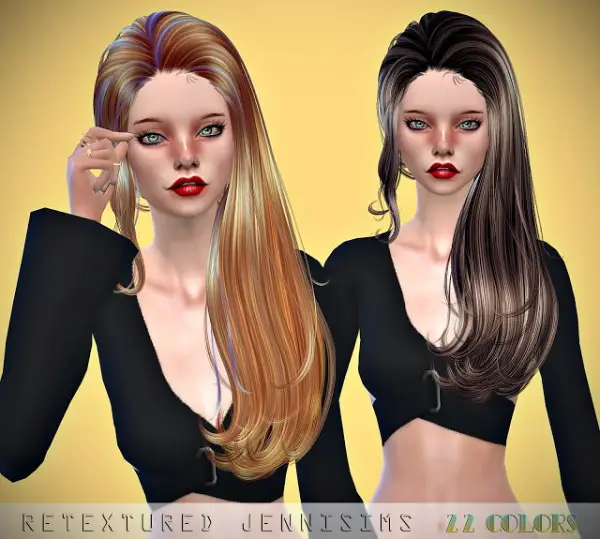 Jenni Sims: Newsea`s Chantal and Newsea`s Jamesina Hairs retextured for Sims 4