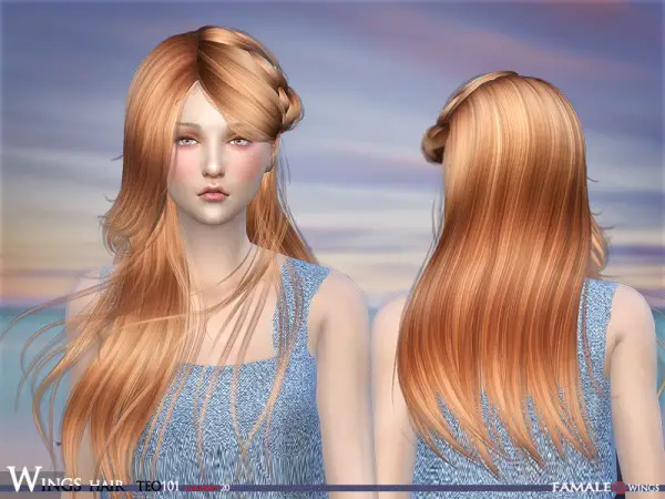The Sims Resource: Teo101F hair by Wingssims for Sims 4